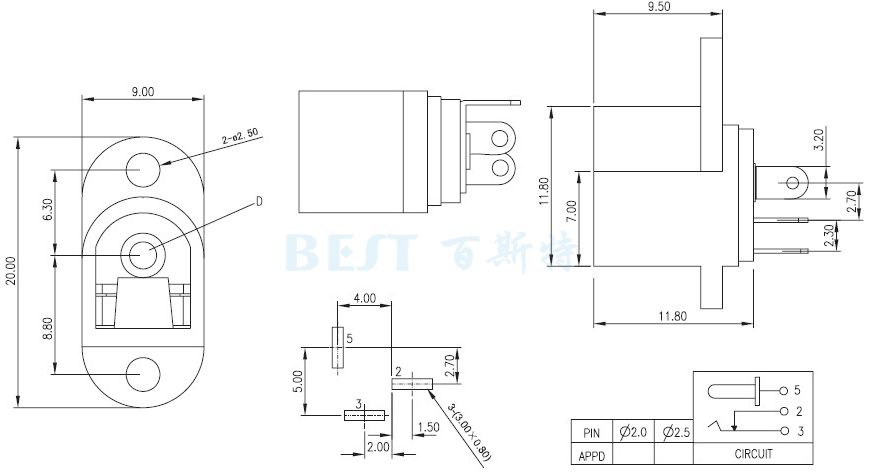 dc016插座參考圖紙 dc016插座參考圖紙